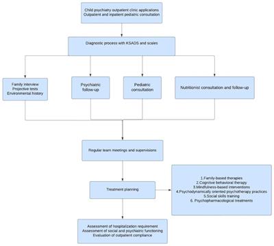 A follow-up and treatment model for pediatric eating disorders: examination of the clinical variables of a child and adolescent psychiatry eating disorder outpatient clinic